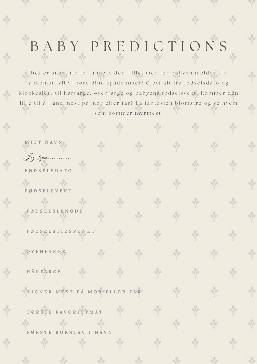 Babyshowerlek Bundle Nøytral Norsk