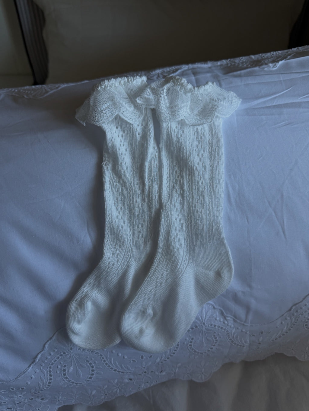 Blanc Knee Lace Socks