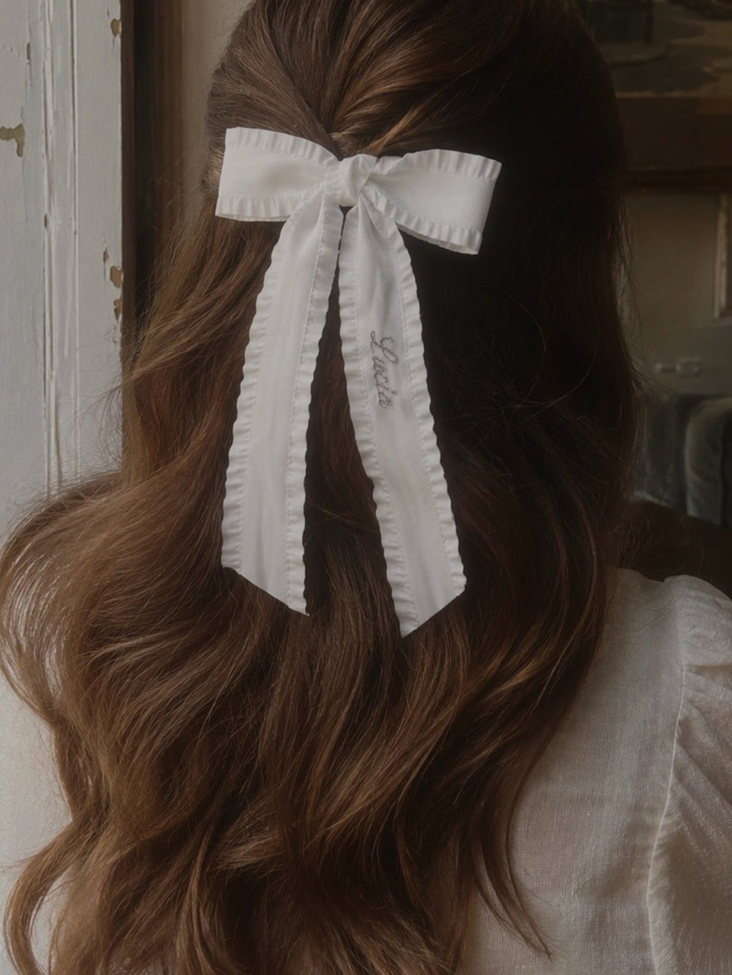 Clara Hair Bow White
