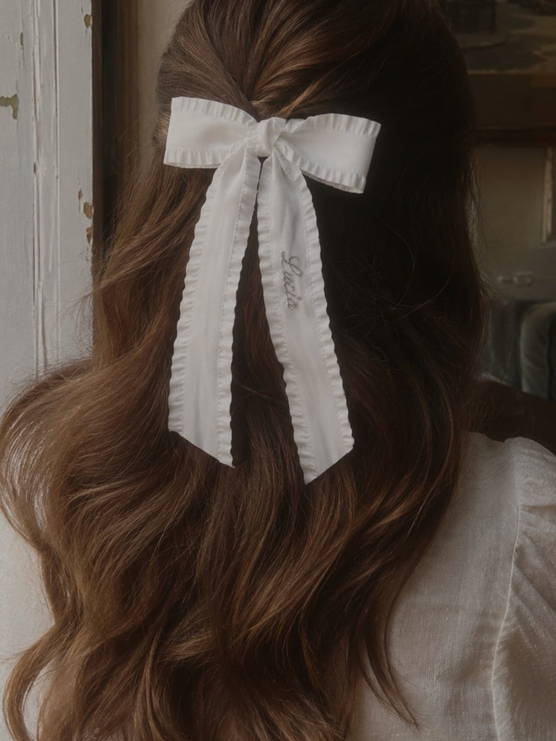 Clara Hair Bow White