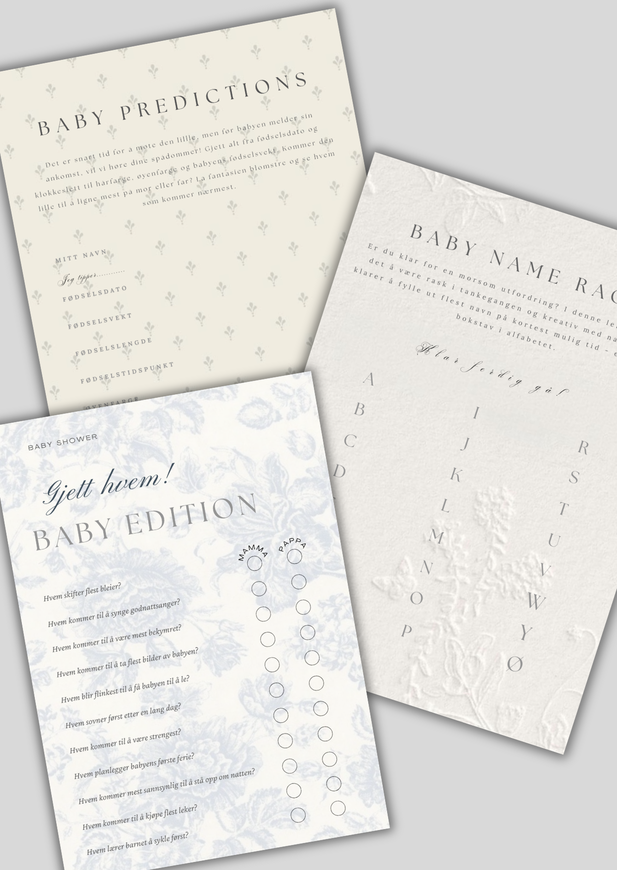 Vintage Babyshower Bundle - NO, DK & SE