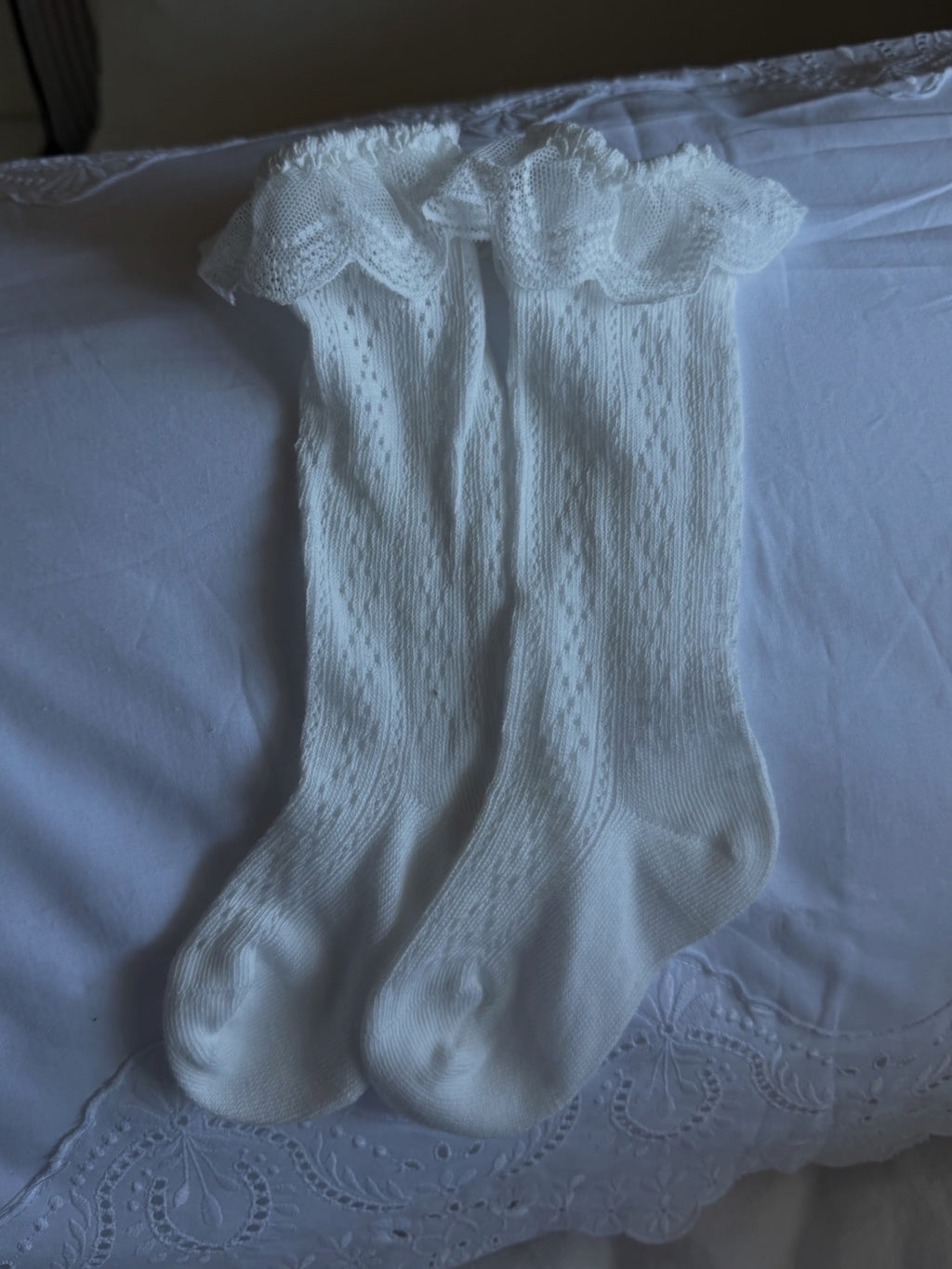 Blanc Knee Lace Socks